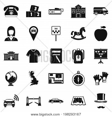 Autobus icons set. Simple set of 25 autobus vector icons for web isolated on white background