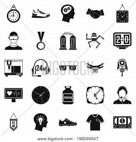 Ticker icons set. Simple set of 25 ticker vector icons for web isolated on white background