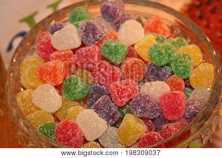 Crystal bowl full of sugary sweet goodness