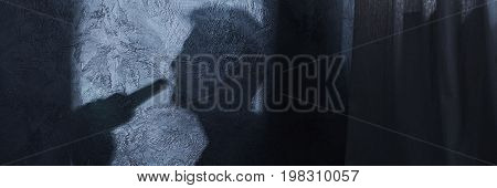Shadow Of Man Drinking Alcohol