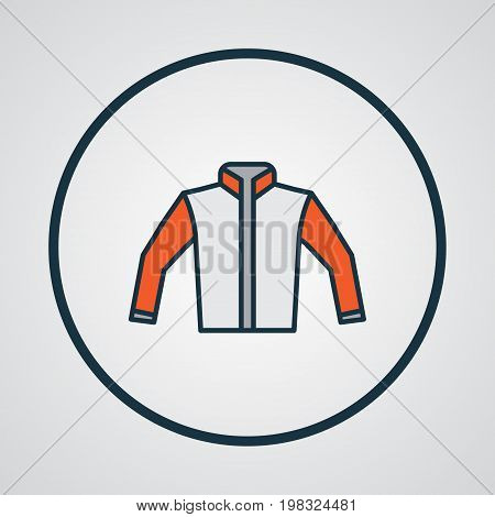 Premium Quality Isolated Jacket Element In Trendy Style.  Cardigan Colorful Outline Symbol.