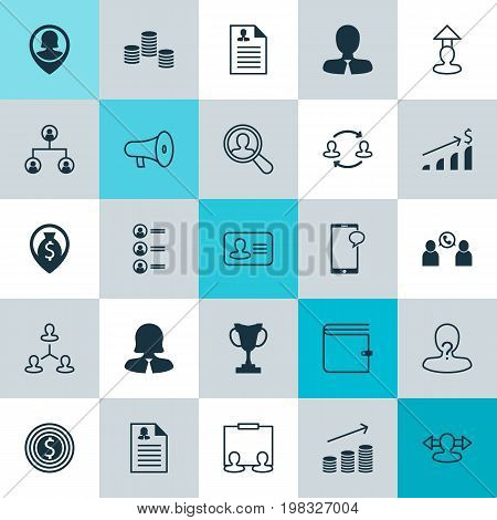 Hr Icons Set. Collection Of Reverse, Navigation, Businesswoman And Other Elements