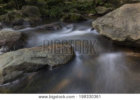 Beautiful waterfalls in national park in Thailand. Khlong Lan Waterfall Kamphaengphet Province