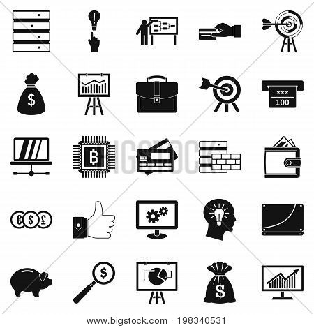 Stockbroker icons set. Simple set of 25 stockbroker vector icons for web isolated on white background