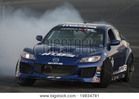 IRWINDALE, CA. - OCTOBER 16: Justin Pawlak competes at Toyota Speedway during Formula Drift round 7 on October 16th 2009 at the Toyota Speedway in Irwindale.