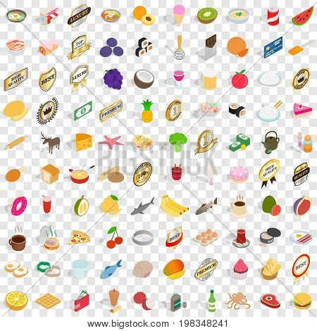 100 bakehouse icons set in isometric 3d style for any design vector illustration