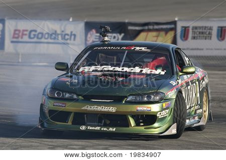 IRWINDALE, CA. - OCTOBER 16: CKenji Yamanaka competes at Toyota Speedway during Formula Drift round 7 on October 16th 2009 at the Toyota Speedway in Irwindale.