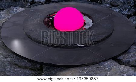 Abstract background with glow sphere. Digital backdrop. 3d rendering