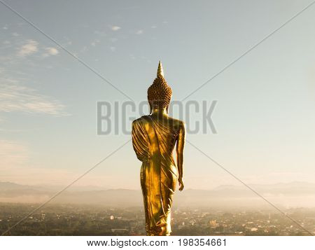 The Big Gold buddha statue on holiday trip