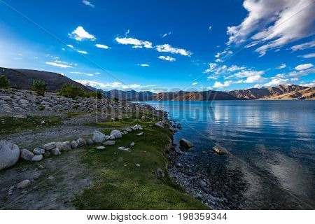 Landscape around Pangong Lake in Ladakh, India