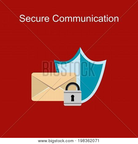 Secure communication concept illustration. Data protection. Email antivirus. Email protection icon