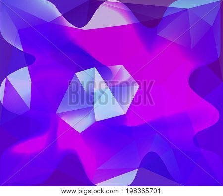 Purple-lilac and violet luminous wavy background. Shining and contemporary vector illustration