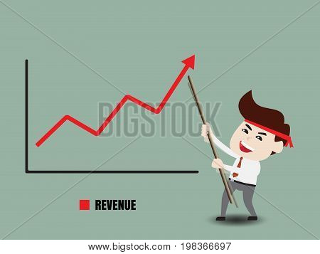 Businessman accelerate business growth, business concept, vector illustration