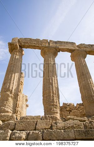 Temple of Hera Juno Lacinia at Agrigento Valley of the Temple Sicily Italy - May 22nd 2017
