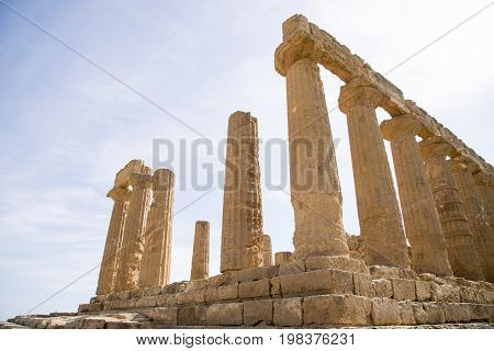 Temple of Hera Juno Lacinia at Agrigento Valley of the Temple Sicily Italy - May 22nd 2017