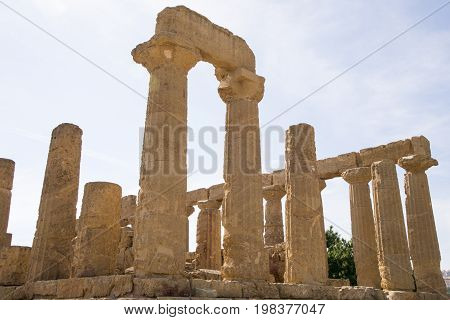 Temple of Hera Juno Lacinia at Agrigento Valley of the Temple Sicily Italy - May 22nd 2017