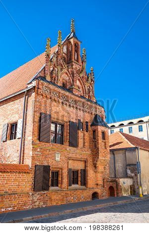 House of Perkunas in Kaunas old town Lithuania.