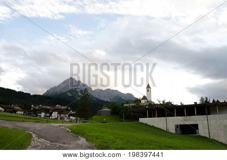 Dolomite landscapes in the summer green of Trentino