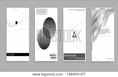Minimal Vector covers design. Black and white. Future Poster template