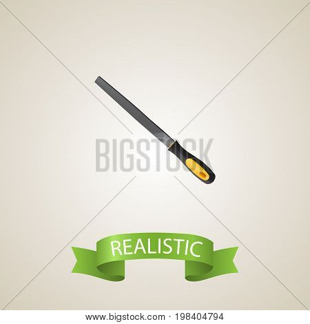 Realistic Rasp File Element. Vector Illustration Of Realistic Sharpener Isolated On Clean Background