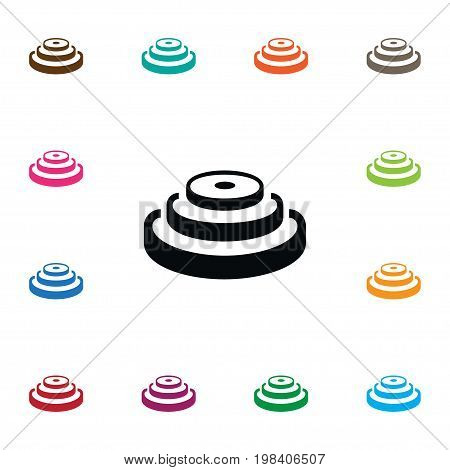 Wheel Vector Element Can Be Used For Wheel, Lbs, Dumbbell Design Concept.  Isolated Lbs Icon.
