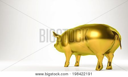 Golden 3D Rendering Of An Animal Isolated On White