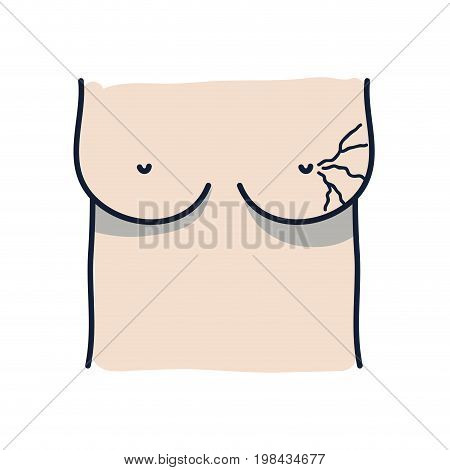 mother breast cancer sickness and treatment prevention vector illustration