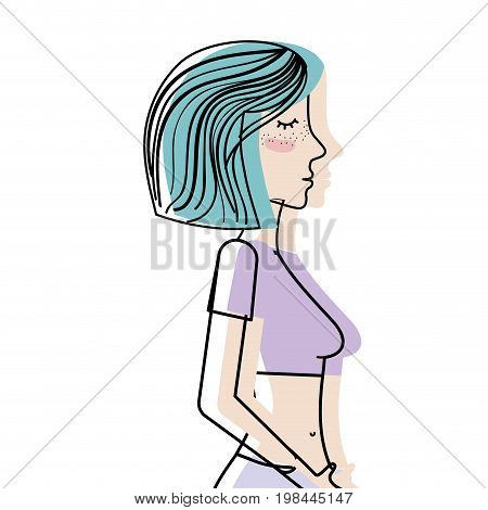woman healthy lifestyle relaxion and nutrition vector illustration