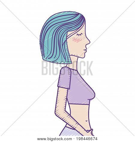 woman healthy lifestyle relaxion and nutrition vector illustration