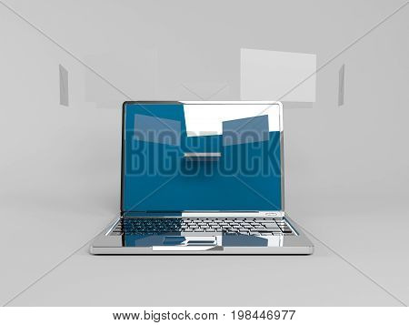 3D Laptop With Arry Envelopes