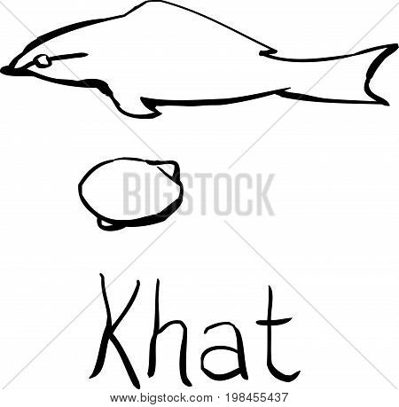Ancient Egyptian Khat Symbol Outline