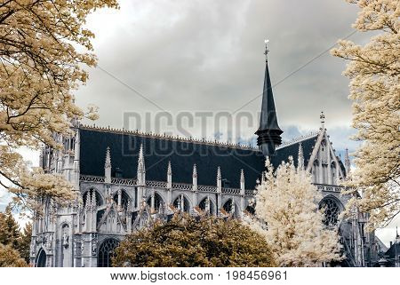 Belgian Classic Architecture View In Infra-red Colors