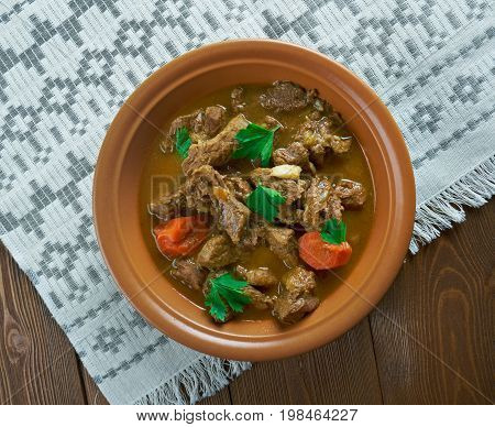 Czech beef goulash . close up meal