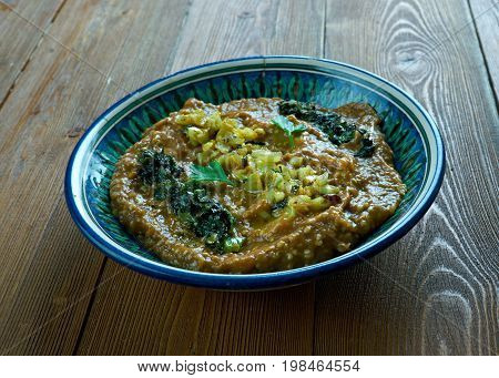 Kashk e Bademjan Persian Eggplant Dish , close up meal