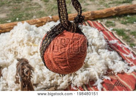 Set Or Rolls Of Colotful String In The View