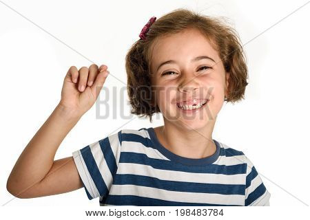 Happy Little Girl Showing Her First Fallen Tooth.