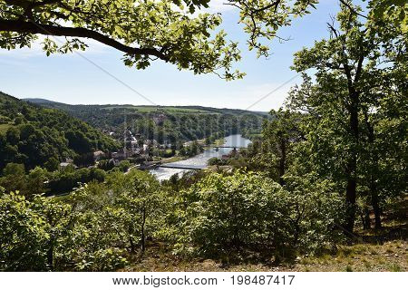 Nizbor and river Berounka in central Bohemia, Czech republic