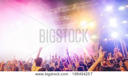 Blurred - Music - Sound - Concert - Festival - Colorful - Handsup - Nightlife