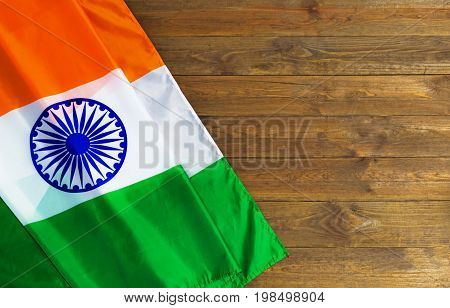 Flag of India. August 15th Independence Day of the Republic of India. Constitution day.
