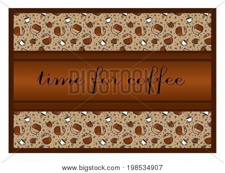 Coffee time banner design for coffee shop restaurant menu cafeteria. There is always time for coffee . .Coffee background with a coffee cup for cafe. banner for coffee break time.