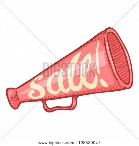 Vector Single Cartoon Illustration - Loudspeaker On Isolated White Background