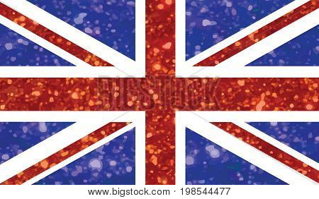 Blue And Red Luxury Glitter United Kindom Uk Country Flag Icon