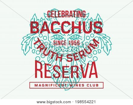 Wine illustration in honor of Bacchus God