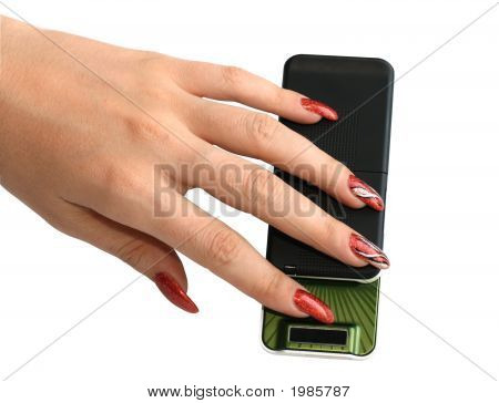 Maniküre und Telefon