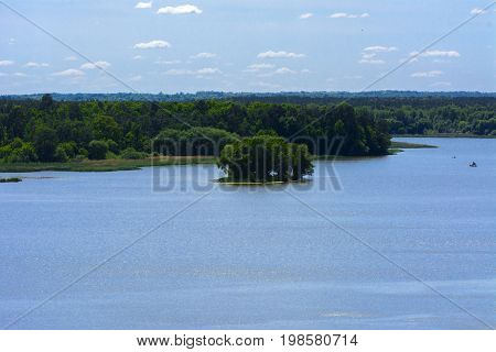 View of the Teterev River from a height in the city park. May 28 2017.
