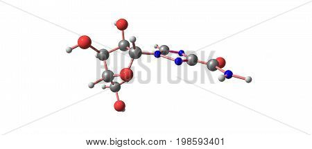 Ribavirin Molecular Structure Isolated On White