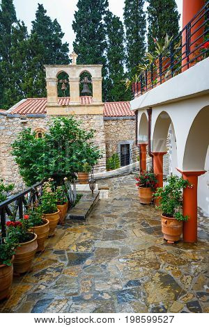 Ancient Monastery Kera Kardiotissa On Crete. Greece