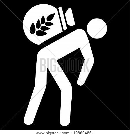 Harvest Porter vector icon. Flat white symbol. Pictogram is isolated on a black background. Designed for web and software interfaces.