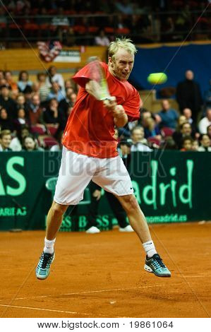Stefan Koubek Rakouska během jeho zápas proti Mike Bryan - Davis Cup Rakousko - USA 2008