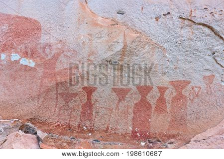 Pre-historical cave paintings over 3000 years at Pha Tam National Park Ubon Ratchathani Thailand